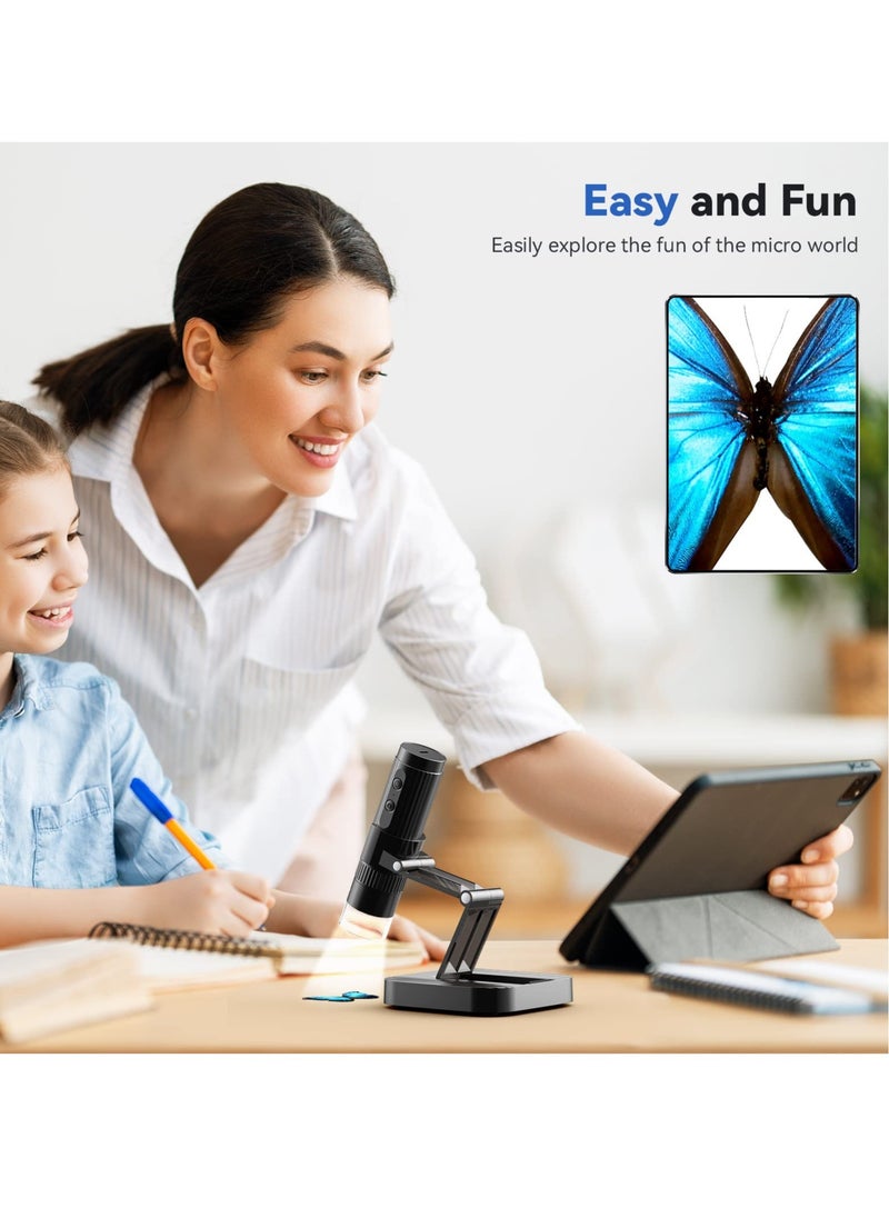 SYOSI - Wireless Digital Microscope, 50X-1000X 1080P HD WiFi Portable Handheld USB Trichome Mini Coin Microscope Camera Magnifier with Stand for iPhone iPad Android Phone & PC - Image 1