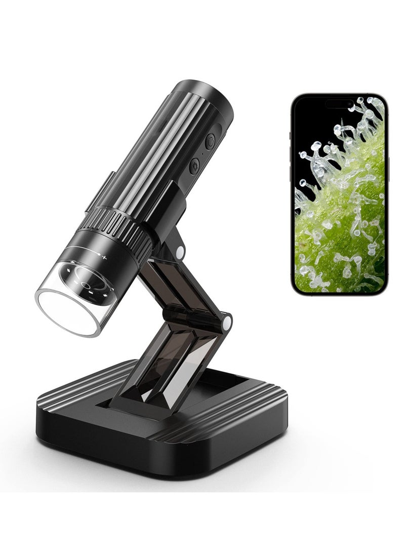 SYOSI - Wireless Digital Microscope, 50X-1000X 1080P HD WiFi Portable Handheld USB Trichome Mini Coin Microscope Camera Magnifier with Stand for iPhone iPad Android Phone & PC - Image 1