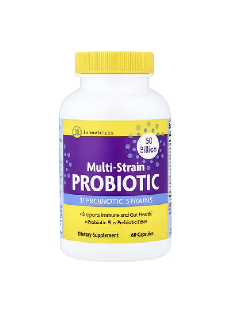 إنوفيكس لابس بروبيوتيك متعدد السلالات، 50 مليار وحدة تشكيل مستعمرة، 60 كبسولة