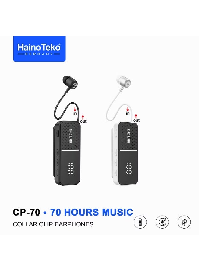 هينو تيكو سماعات Haino Teko CP-70 لاسلكية بتصميم مشبك | تشغيل 70 ساعة | صوت عالي الدقة - Image 1