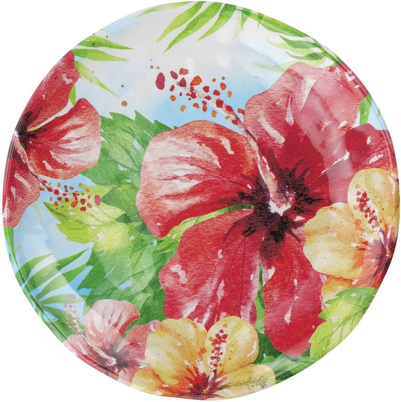UP UPware Hibiscus Melamine Round Dessert Plates Small Serving Plates for Appetizer Snacks and Side Dishes Multicolor 6 Inch Set of 4 - Image 3