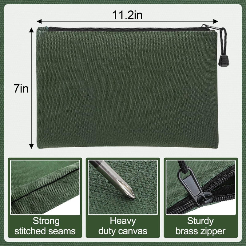 ANPHSIN 6 Pack Canvas Tool Bags Pouches - 11.2''x 7'' Heavy Duty Zipper Pouch Set, Multipurpose Small Tools Storage Organizer with Dependable Zipper - Image 4