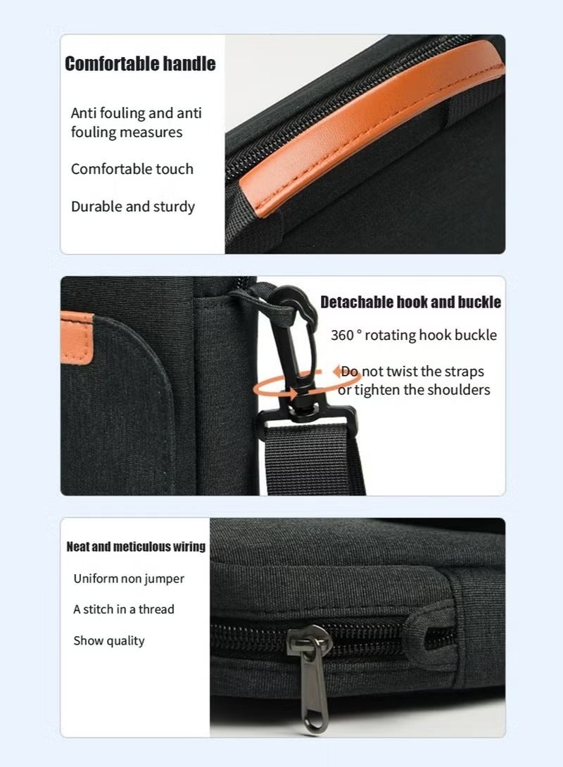 HDWISS 360° Protection Tablet Pad Phone Case Cover Shoulder Bag Compatible with13" MacBook Air ProiPad Pro 12.9-inch and iPad Pro11-inch Surface Waterproof Carrying Sleeve for Keyboard Accessories Cables - Image 5