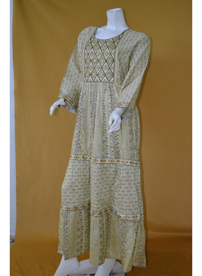 Zainah Elegant Women's Jalabiya – Modest Evening & Party Dress with Embroidery, Long Sleeves, and Adjustable Side Strips - Image 1