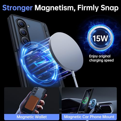 MOBOSI Magnetic for Z Fold 7 Case with Screen Protector, Compatible with Magsafe, Full-Body Coverage Hinge Protection, Shockproof Rugged Slim Phone Case for Samsung Galaxy Z Fold7, Privacy Black - Image 3
