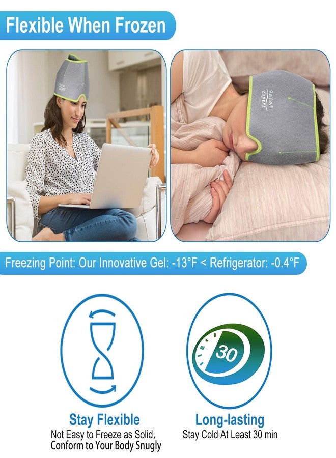 Relief Expert Headache and Migraine Hat with Ice Head Wrap for Injuries Reusable Gel Cold Pack, Ice Cap for Cold Compression Pain Relief for Tension, Sinus, Pressure - Image 5