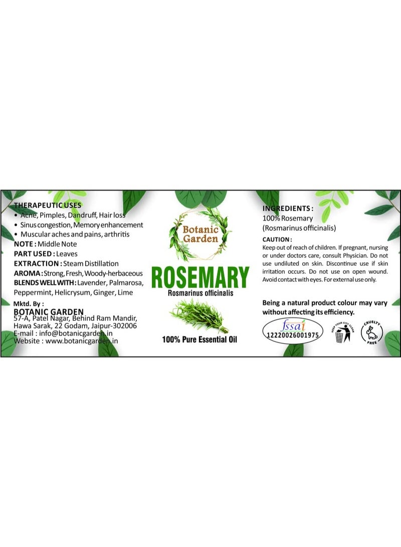 BOTANIC GARDEN Rosemary Oil for Healthy Hair and Shiny Skin, (10ml) - Image 3