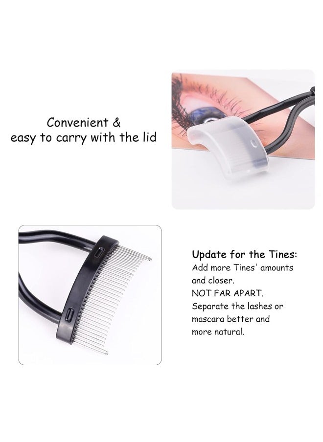 Fanski - Eyelash Comb, Eyelash Separator Mascara Applicator Eyelash Definer With Comb Cover Arc Designed Cosmetic Brushes Tool Black (1PCS) - Image 1