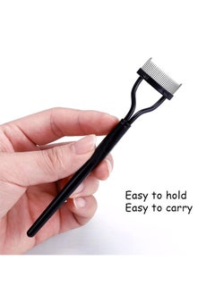 Fanski Eyelash Comb, Eyelash Separator Mascara Applicator Eyelash Definer With Comb Cover Arc Designed Cosmetic Brushes Tool Black (1PCS)  - Image 2