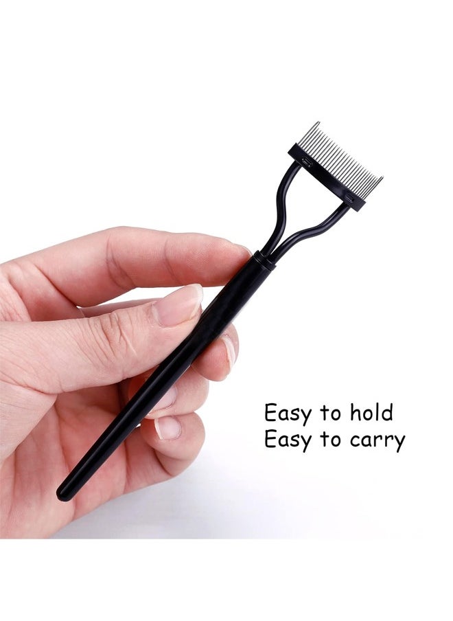 Fanski - Eyelash Comb, Eyelash Separator Mascara Applicator Eyelash Definer With Comb Cover Arc Designed Cosmetic Brushes Tool Black (1PCS) - Image 1