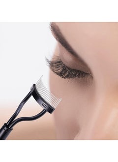 Fanski Eyelash Comb, Eyelash Separator Mascara Applicator Eyelash Definer With Comb Cover Arc Designed Cosmetic Brushes Tool Black (1PCS)  - Image 3