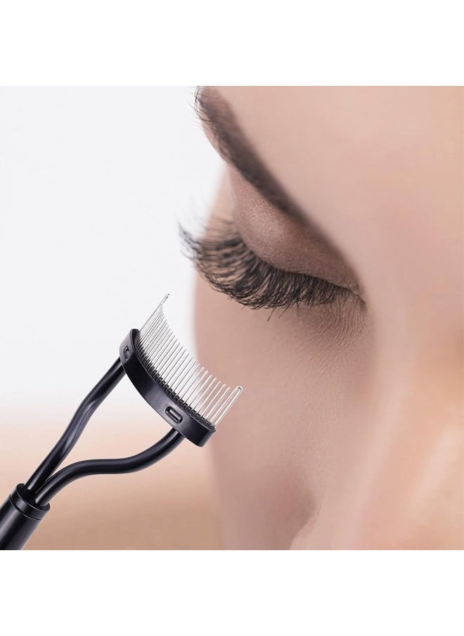 Fanski - Eyelash Comb, Eyelash Separator Mascara Applicator Eyelash Definer With Comb Cover Arc Designed Cosmetic Brushes Tool Black (1PCS) - Image 1