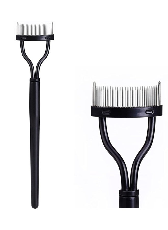 Fanski - Eyelash Comb, Eyelash Separator Mascara Applicator Eyelash Definer With Comb Cover Arc Designed Cosmetic Brushes Tool Black (1PCS) - Image 1