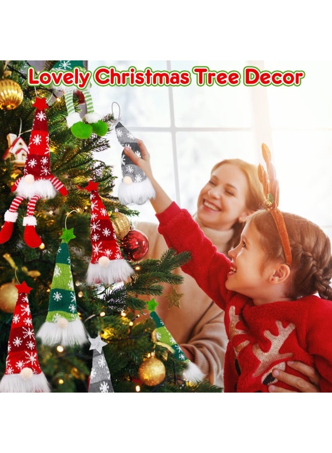 3 Pack Gnomes Christmas Decorations 13.7" Lighted Swedish Tomte Xmas Gnome Plush Elf Doll Scandinavian Santa Christmas Ornaments Holiday Indoor Home Tabletop Decorations Gifts, Red Green Gray - Image 5