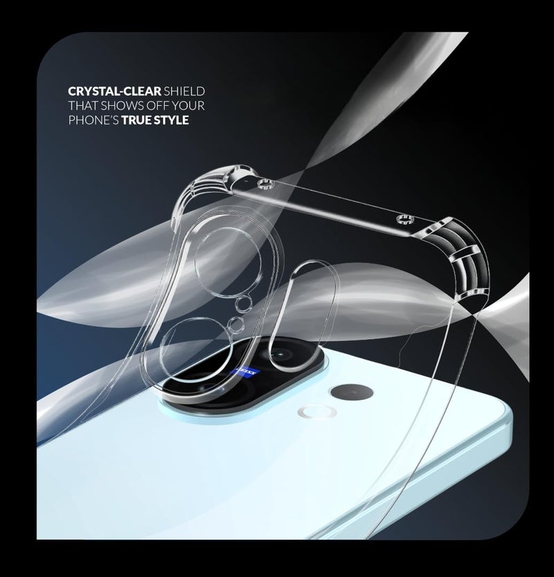 ShieldTech Back Cover Case + Screen Protector for Vivo V60e 5G | Camera Protection | Transparent Mobile Phone Back Case Cover for Vivo V60 e | Vivo V60e 5G TPU Transparent Mobile Back Cover Case - Image 3