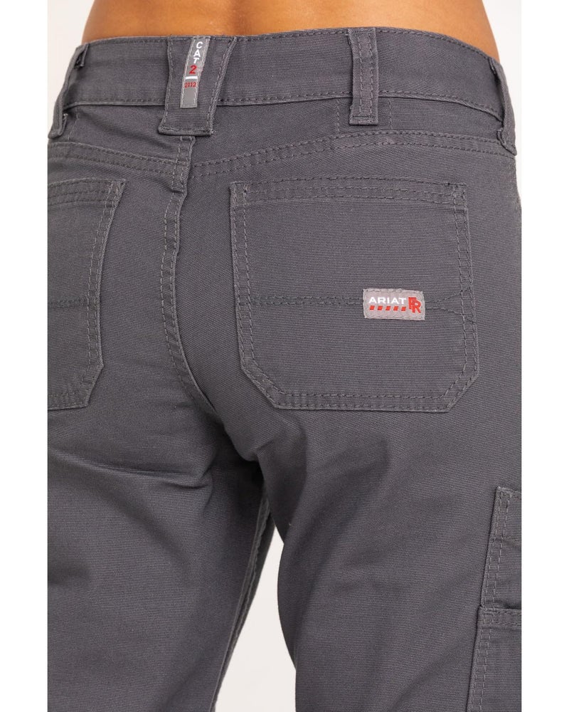 Ariat Womenâ€™s Flame Resistant Stretch DuraLight Canvas Stackable Straight Leg Pant Iron Grey - Image 4