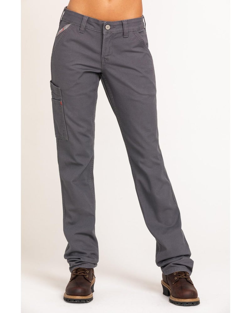 Ariat Womenâ€™s Flame Resistant Stretch DuraLight Canvas Stackable Straight Leg Pant Iron Grey - Image 2