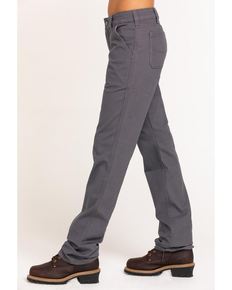 Ariat Womenâ€™s Flame Resistant Stretch DuraLight Canvas Stackable Straight Leg Pant Iron Grey - Image 3