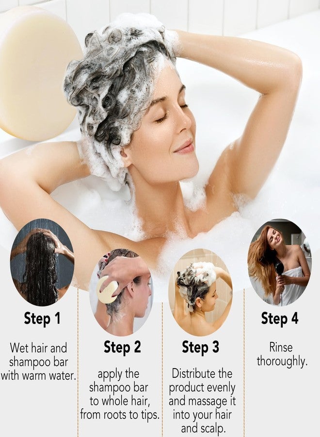 RTBYUE Rice Water Shampoo Bar for Hair Growth and Strengthening, Solid pH-Balanced Soap for Thinning, Weak or Damaged Hair, All Types, 3.2oz - Holiday Gift - Image 5