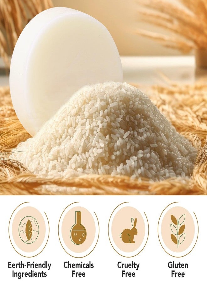 RTBYUE Rice Water Shampoo Bar for Hair Growth and Strengthening, Solid pH-Balanced Soap for Thinning, Weak or Damaged Hair, All Types, 3.2oz - Holiday Gift - Image 2