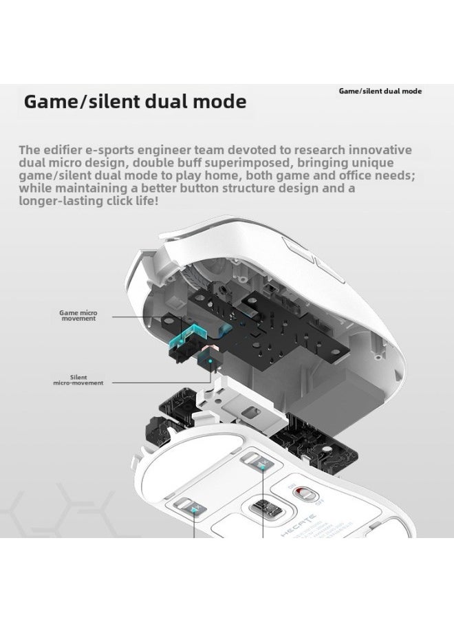 Generic - HE95CAG4TEMg Game E-sports Charging 33 Macro Desktop Computer Bluetooth Wireless Mouse Walker Pro3m-Specification:White [g4m Pro]-official Standard-paw3395 - Image 1