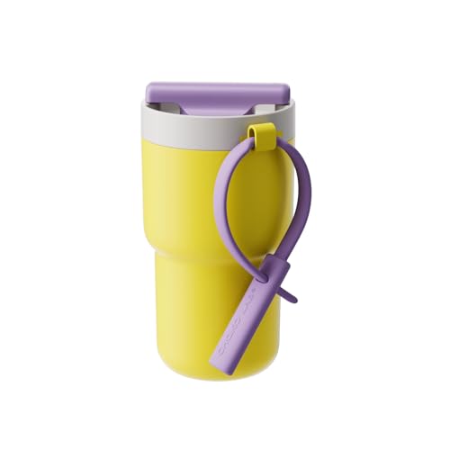 CHAKO LAB Stainless Steel Insulated Water Bottle with Two Drinking Ways Twist Tumbler BPAFree LeakProof 17 oz Bottle with Ceramic coating Lemon - Image 1
