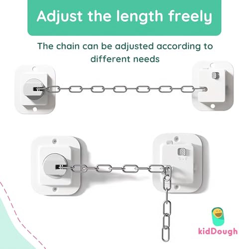 KidDough Door Latch Chain Safety Lock, Door/Window Chain for Secure Home | Ideal for Bedroom, Bathroom, Sliding Doors | Safety Lock for Kids, 1 Piece - Image 3
