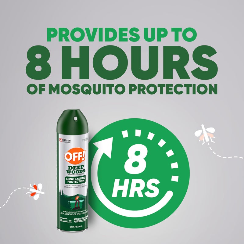 OFF! Deep Woods Insect Repellent Aerosol, Bug Spray with Long Lasting Protection from Mosquitoes, 9 oz - Image 2
