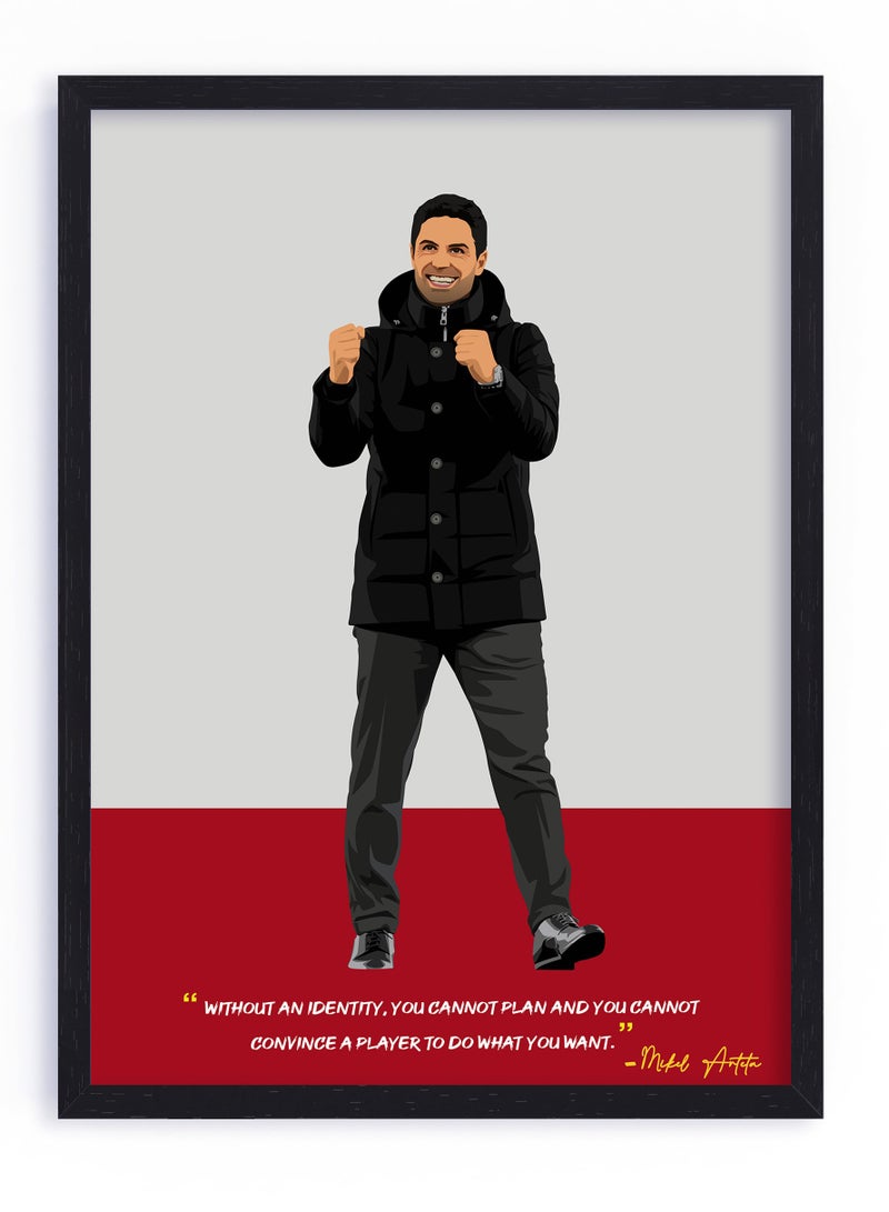 Boomah Accessories Mikel Arteta Arsenal Football Gift Illustration Art Poster with Frame 30x40cm