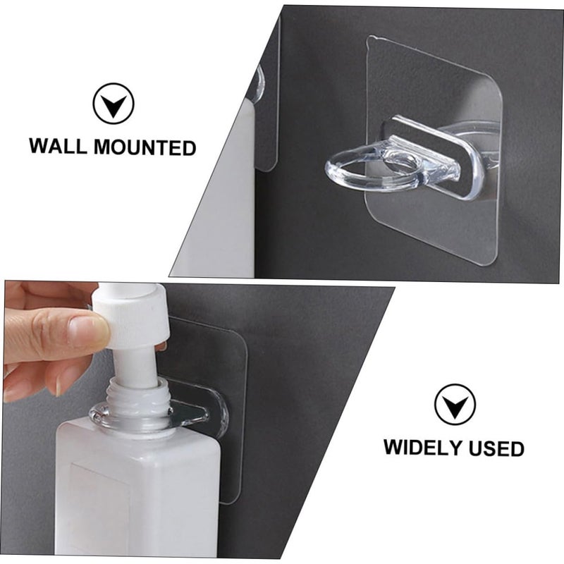 16 Pcs Transparent Self Adhesive Spray Bottle Holder Hooks Heavy Duty Wall Mount Organizer - Image 4