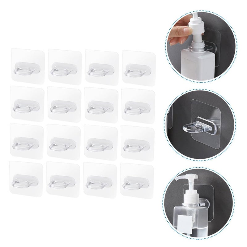 16 Pcs Transparent Self Adhesive Spray Bottle Holder Hooks Heavy Duty Wall Mount Organizer - Image 5