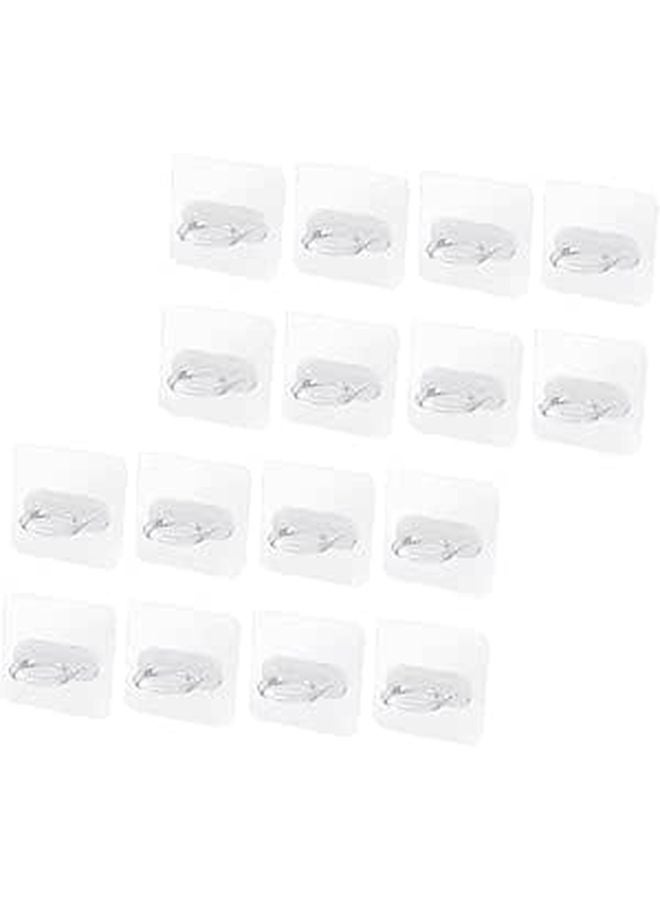 16 Pcs Transparent Self Adhesive Spray Bottle Holder Hooks Heavy Duty Wall Mount Organizer - Image 1