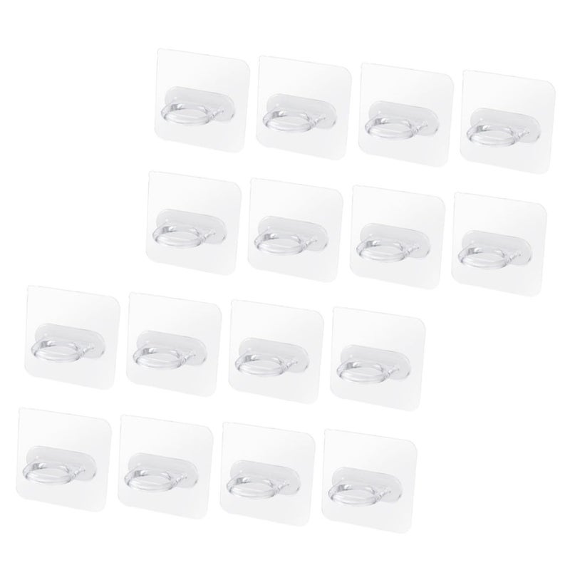 16 Pcs Transparent Self Adhesive Spray Bottle Holder Hooks Heavy Duty Wall Mount Organizer - Image 2