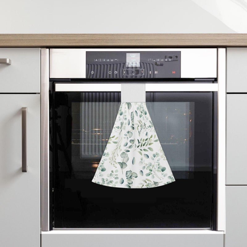 Vodbne Leaves Kitchen Hand Towels with Hanging Loops Absorbent Dish Oven Towel, Fast Drying Hanging Towels Sage Decor for Home Kitchen Bathroom - Image 5