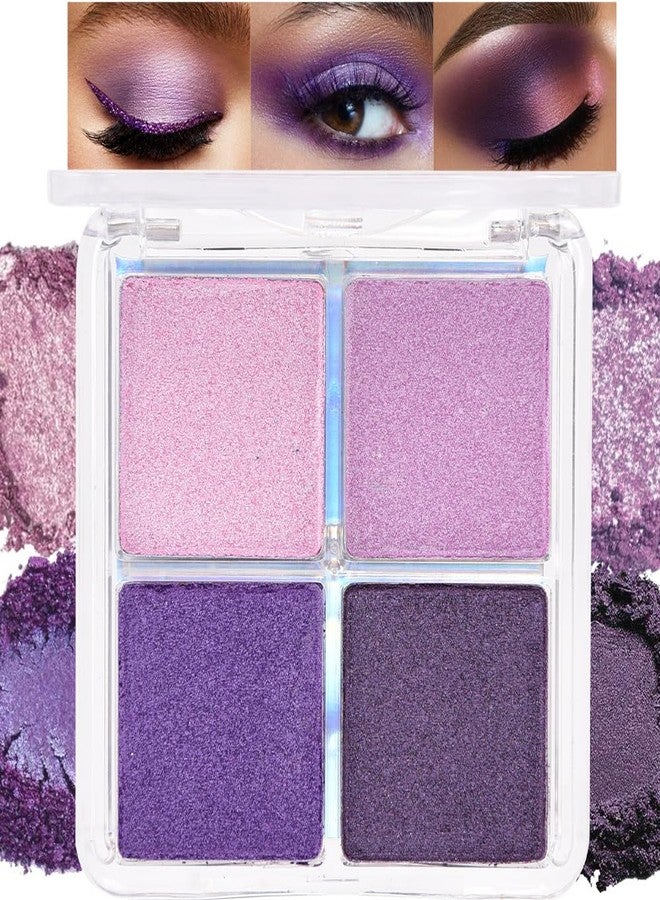 HHLTOH 4 Colors Dark Purple Light Pink Medium Orchid Eye Shadow Palette Makeup, Highly Pigmented Waterproof Matte Shimmer Eyeshadow Palette for Women, paleta de sombras de ojos, Vegan & Cruelty-free05 - Image 1