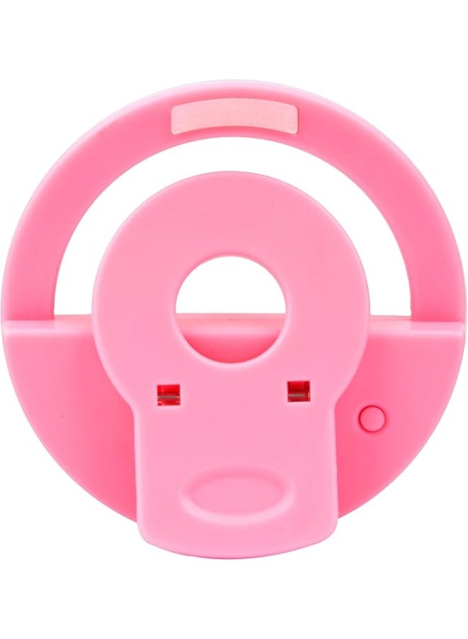 حلقة إضاءة صغيرة محمولة لصور السيلفي – مشبك إضاءة LED للهواتف الذكية لون بينك - Image 4