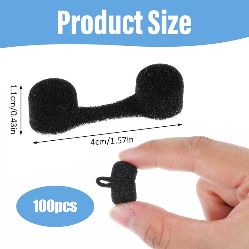 Dimeho Pack of 100 Nose Filters Disposable Nose Dust Filter Bulk Sponge Nostril Filter for Spray Tanning Welding Dust Allergies Dust Construction Areas (Black) - Image 2