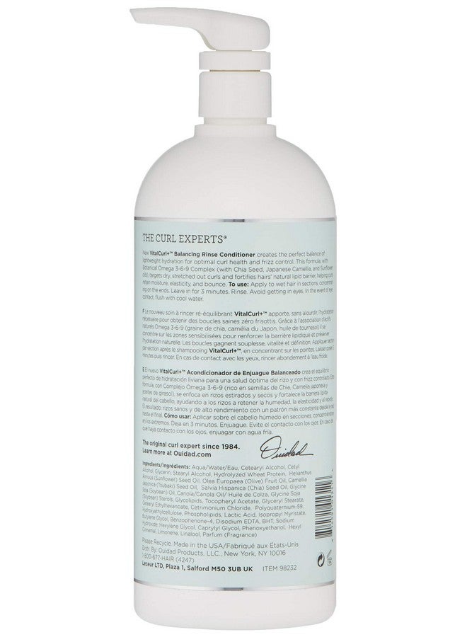 Ouidad Vitalcurl+ Balancing Rinse Conditioner 33.8 Fl Oz - Image 3