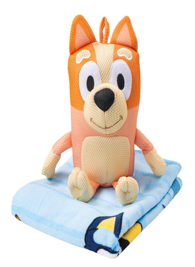 Jay Franco Bluey and Bingo Bath Towel & Bath Buddy Set - Kids Bathtub Accessories - Includes 25 x 50 Inch Microfiber Towel & 13 Inch Bingo Water Play Buddy - Image 5