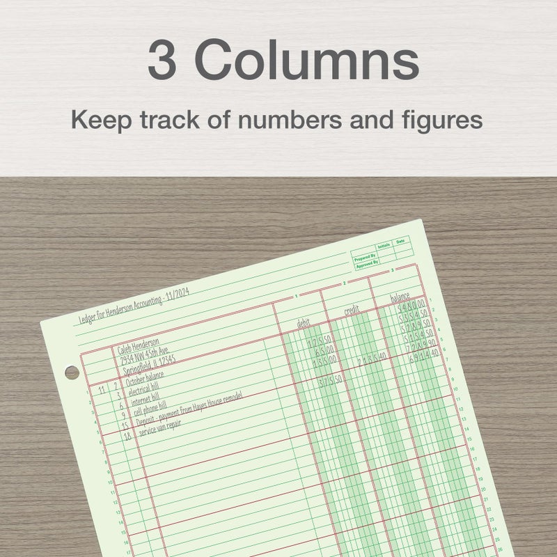 Adams Columnar Analysis Pad, 3 Column, 8 1/2 X 11, Single Page Format, 50 Sheets/pad (ACP85113) - Image 4