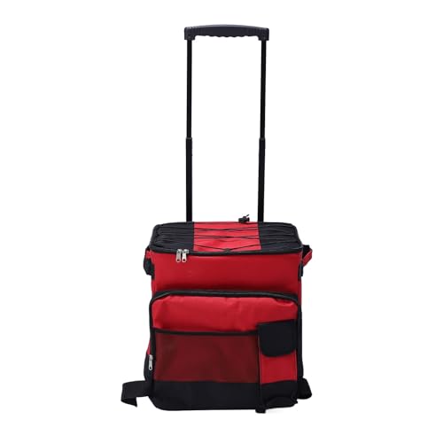 Sunisfa Rolling Cooler 43L Large Capacity Foldable Rolling Insulated Box for Camping Picnic Red - Image 1