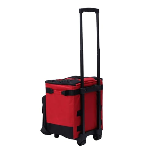 Sunisfa Rolling Cooler 43L Large Capacity Foldable Rolling Insulated Box for Camping Picnic Red - Image 4