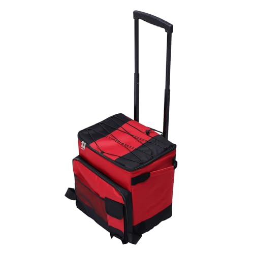 Sunisfa Rolling Cooler 43L Large Capacity Foldable Rolling Insulated Box for Camping Picnic Red - Image 2