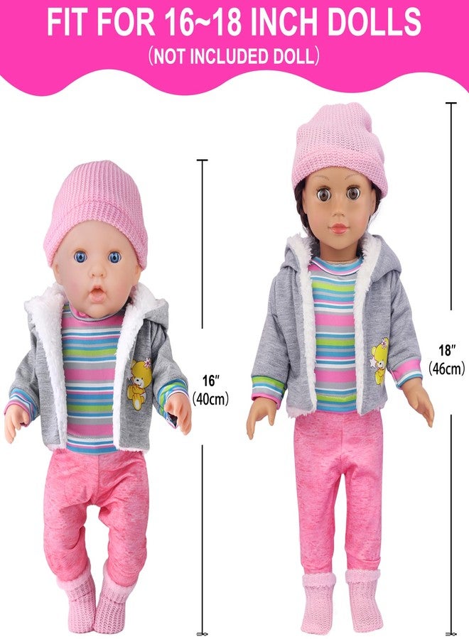 UNICORN ELEMENT 9PCS 16-18 Inch Baby Doll Clothes Set - Magic Tape Design Cute Outfits for Baby Dolls with Hat & Socks, 3+ Age Pretend Play Costumes to Boost Creativity (No Doll Included) - Image 3