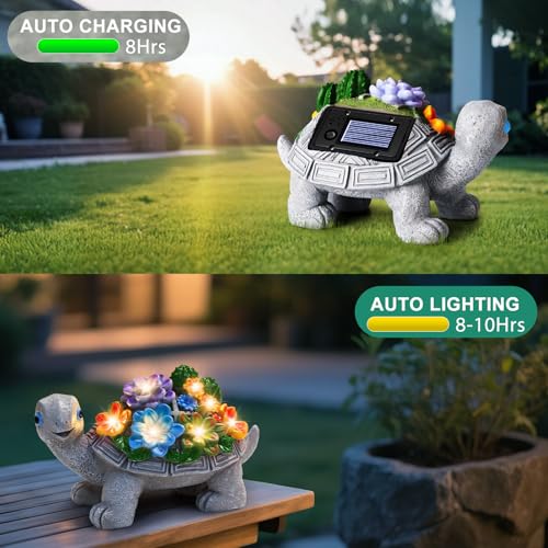 Linkax Garden Turtle Christmas Gifts for Grandma Mom Women, Birthday White Elephant Gifts for Adults Her Sister, Solar Lights Outdoor Garden Decor for Outside Yard Patio House Warming Gift New Home - Image 4