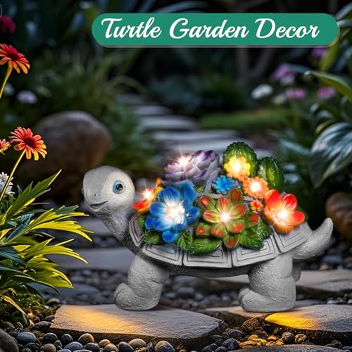 Linkax Garden Turtle Christmas Gifts for Grandma Mom Women, Birthday White Elephant Gifts for Adults Her Sister, Solar Lights Outdoor Garden Decor for Outside Yard Patio House Warming Gift New Home - Image 5
