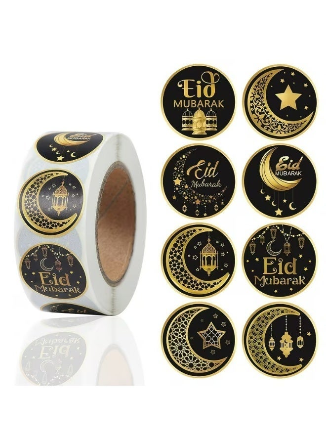 Kandid Ramadan and Eid 500pcs Islamic Decor Sticker Baking, Gifting [Black & Golden] - Image 1