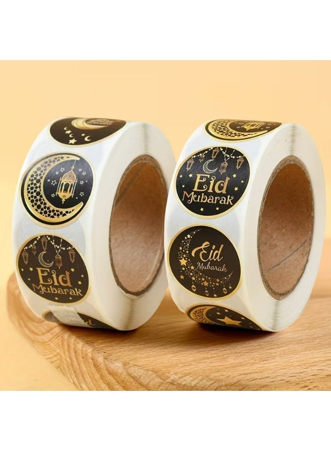 Kandid Ramadan and Eid 500pcs Islamic Decor Sticker Baking, Gifting [Black & Golden] - Image 2
