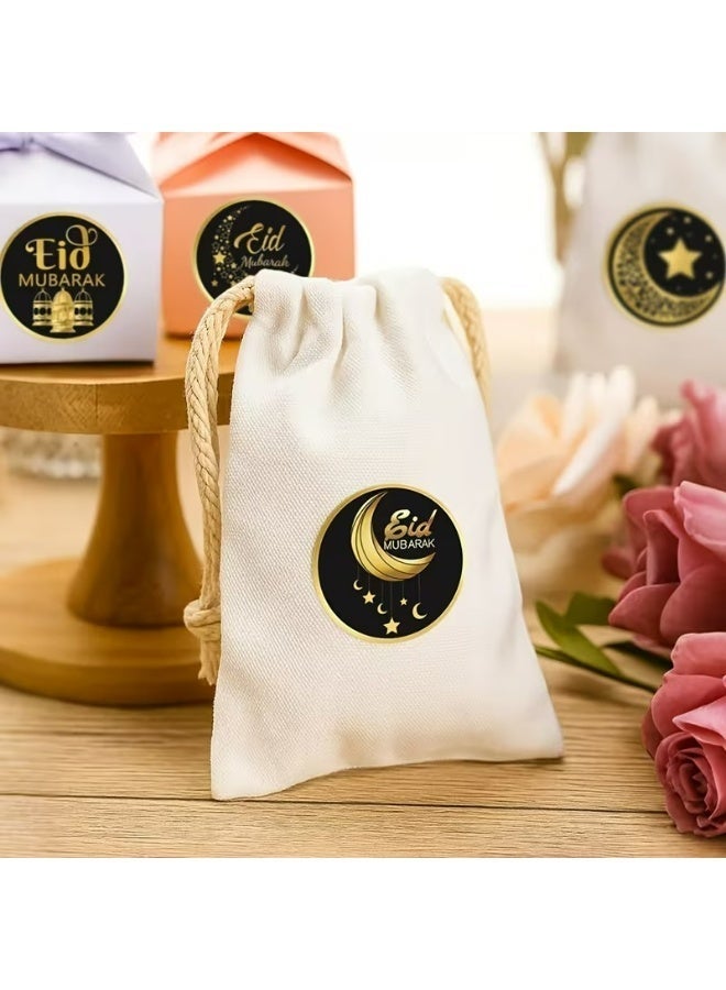 Kandid Ramadan and Eid 500pcs Islamic Decor Sticker Baking, Gifting [Black & Golden] - Image 4