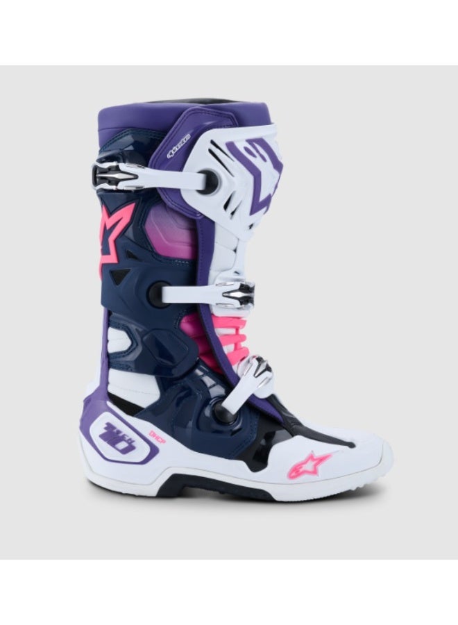 Tech 10 Boots - 7 / White/Violet/Navy blue/Pink Fluo
